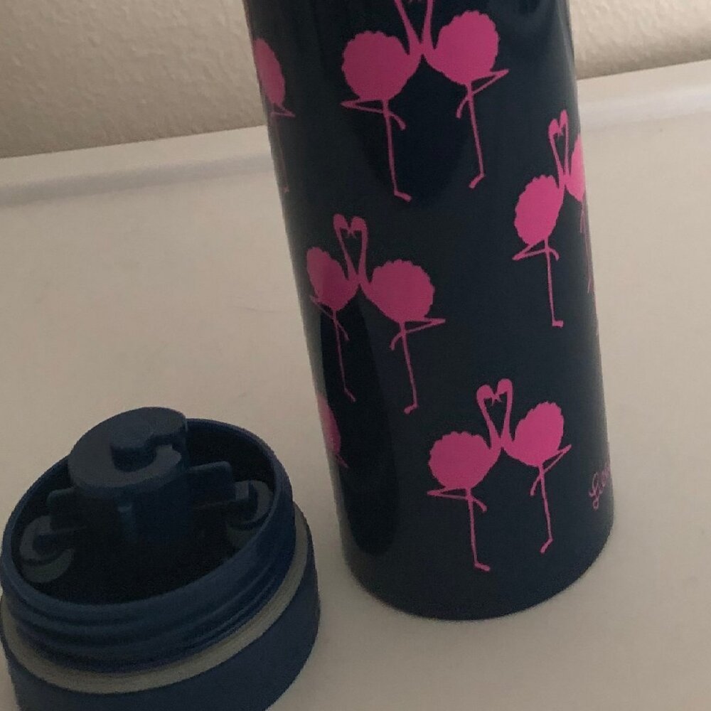 Lilly Pulitzer Travel Mug, Flamingo  18 ounces  (2.75" diameter, 8.5" high ) NEW - Picture 10 of 13